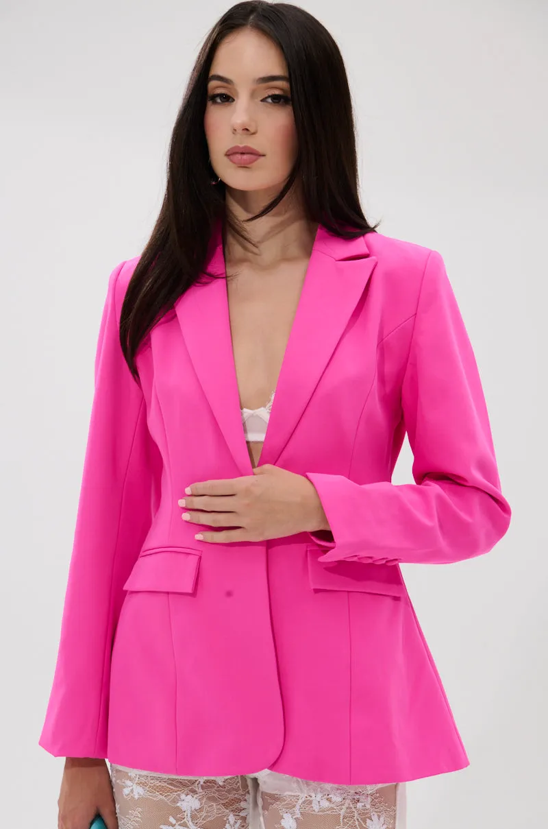 PRETTY IN PINK FITTED BLAZER sold by AKIRA product image thumbnail 2