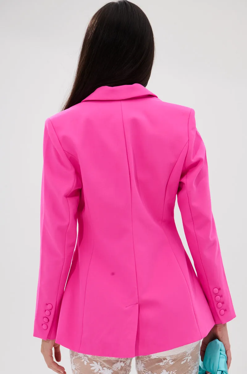 PRETTY IN PINK FITTED BLAZER sold by AKIRA product image thumbnail 5