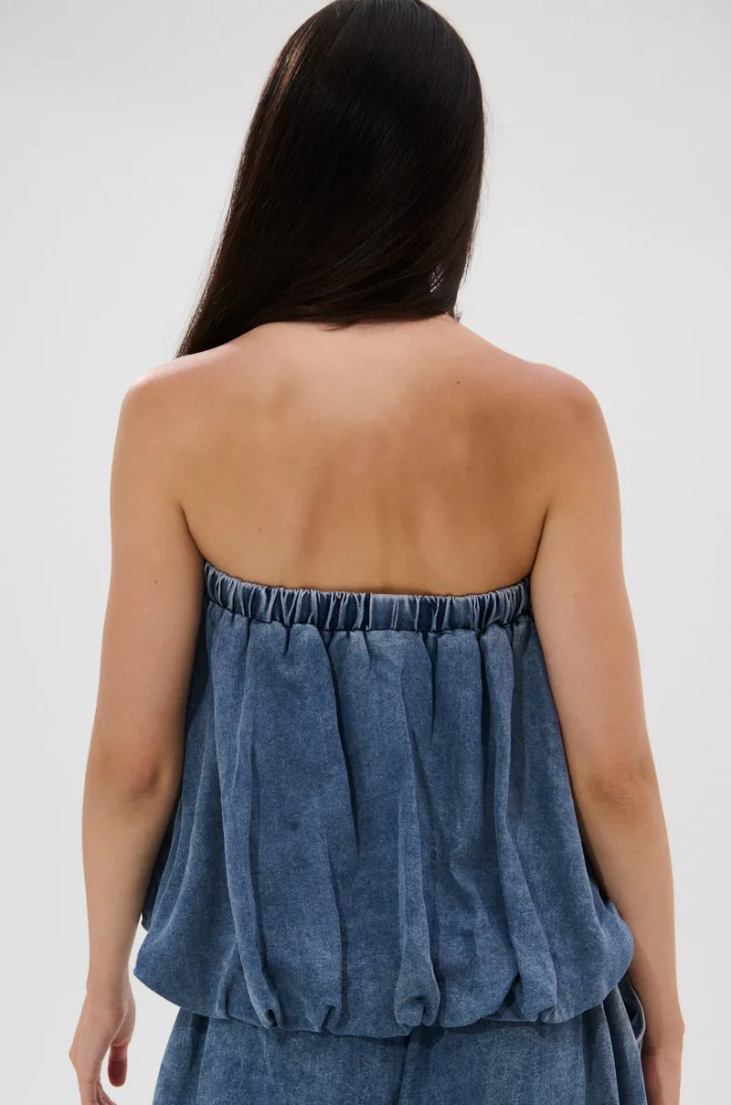 DENIM FOR DAYS TUBE TOP sold by AKIRA product image thumbnail 3