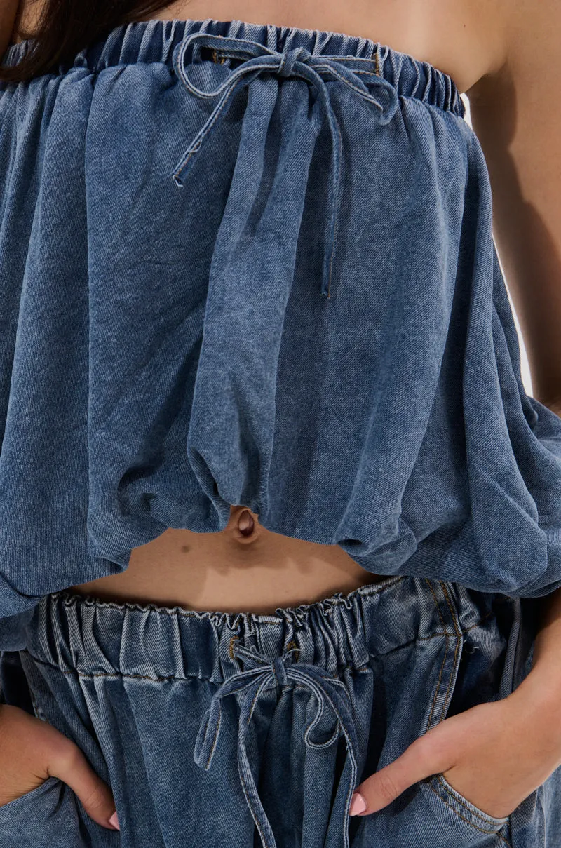 DENIM FOR DAYS TUBE TOP sold by AKIRA product image thumbnail 5