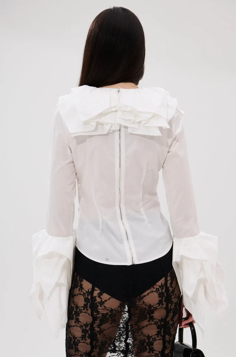 OVER THE TOP RUFFLE BLOUSE sold by AKIRA product image thumbnail 4