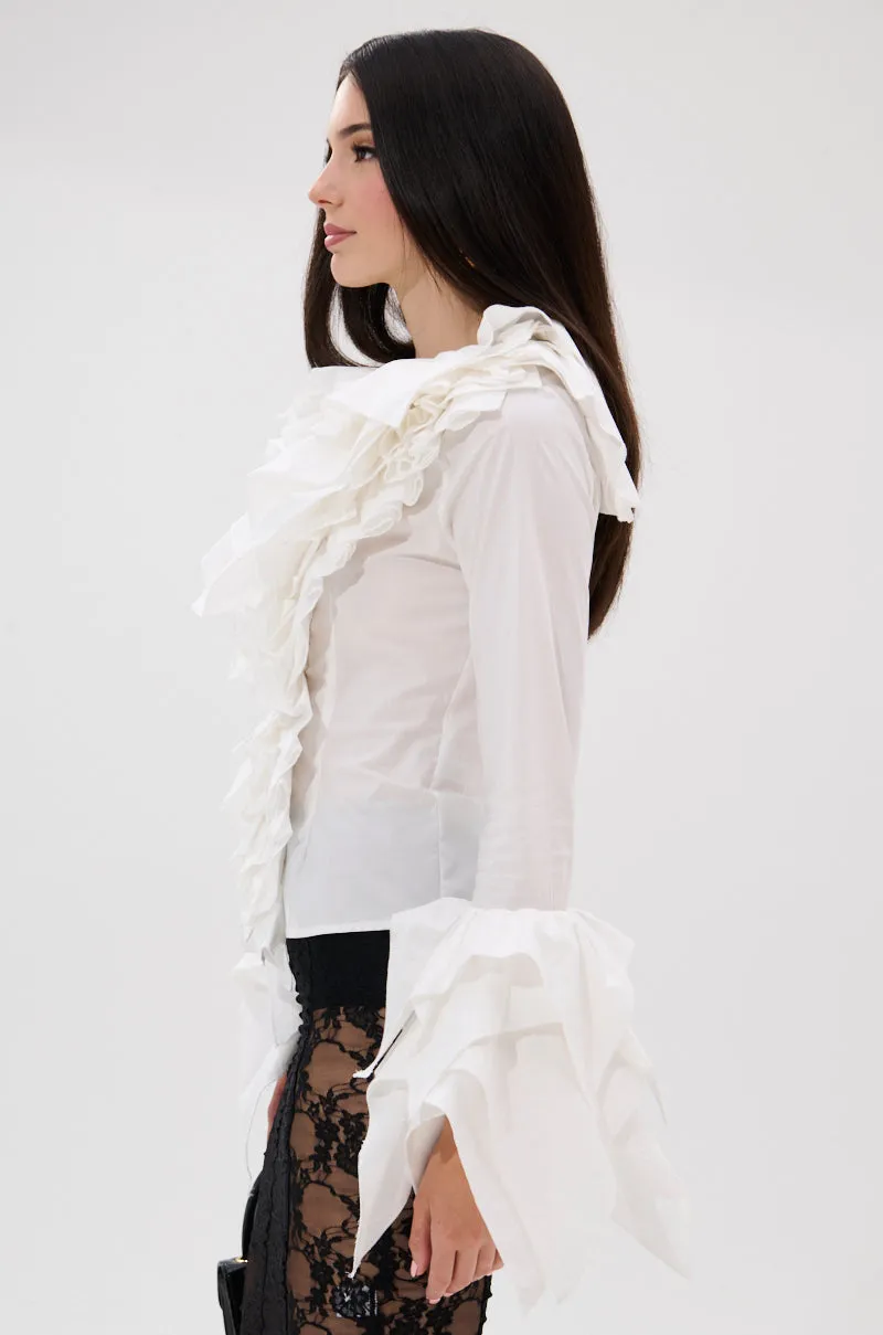 OVER THE TOP RUFFLE BLOUSE sold by AKIRA product image thumbnail 3