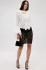 OVER THE TOP RUFFLE BLOUSE sold by AKIRA