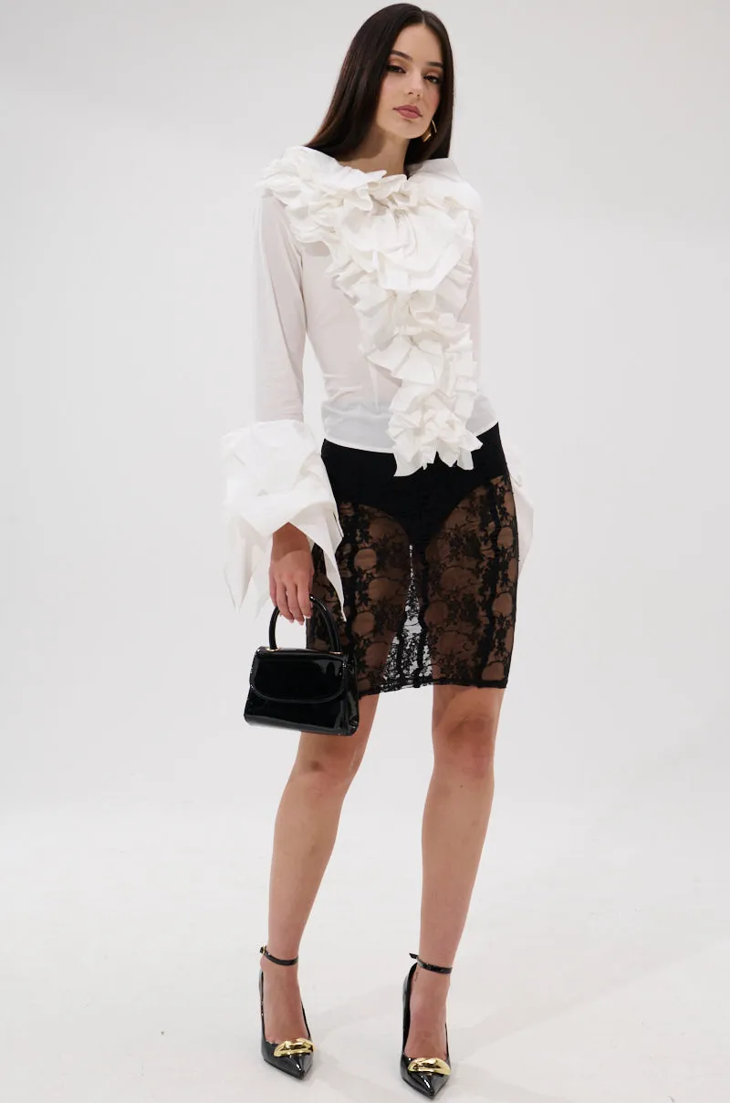 OVER THE TOP RUFFLE BLOUSE sold by AKIRA product image thumbnail 5