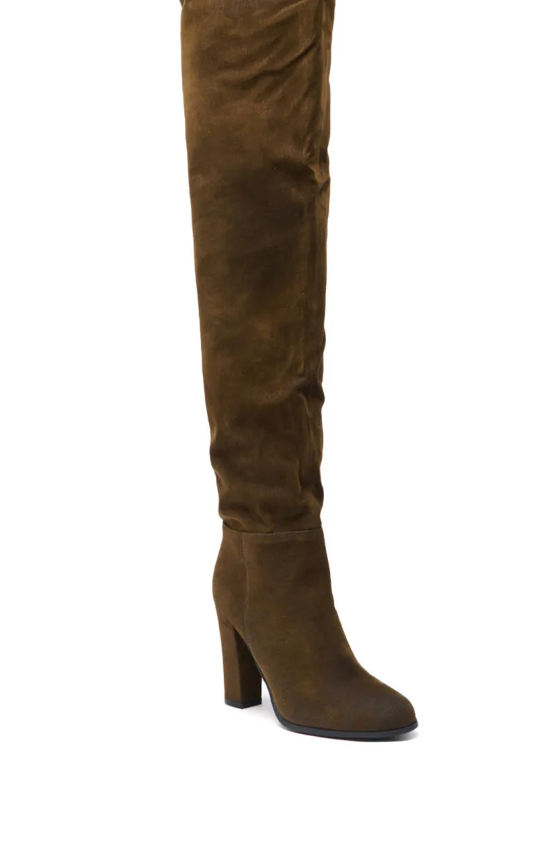 AZALEA WANG NANETTE BROWN FAUX SUEDE ROUND TOE SLOUCHY BOOT sold by AKIRA product image thumbnail 5