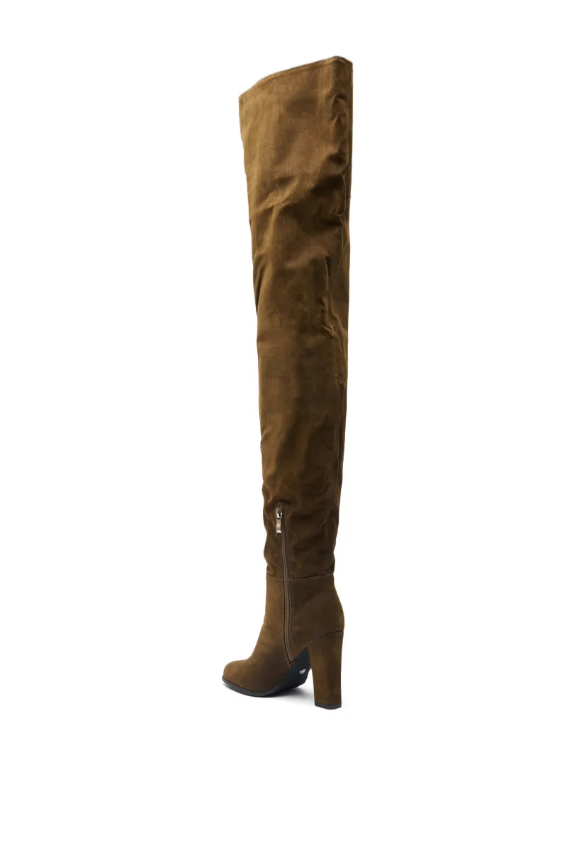 AZALEA WANG NANETTE BROWN FAUX SUEDE ROUND TOE SLOUCHY BOOT sold by AKIRA product image thumbnail 4