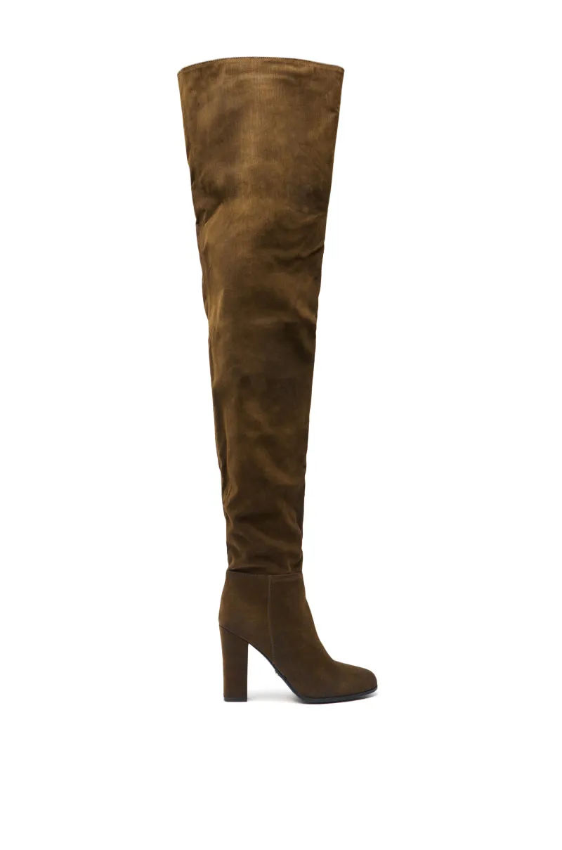 AZALEA WANG NANETTE BROWN FAUX SUEDE ROUND TOE SLOUCHY BOOT sold by AKIRA product image thumbnail 2