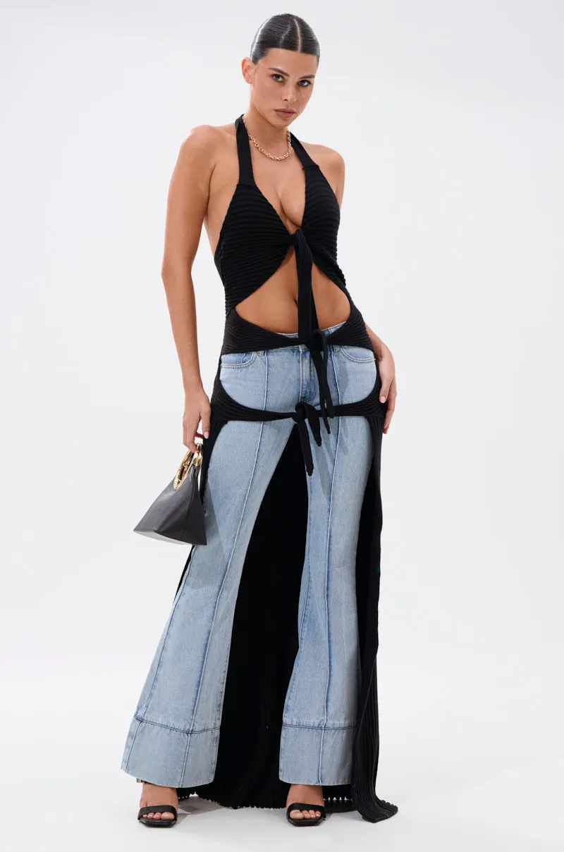 TIED TO YOU TIE-FRONT SWEATER sold by AKIRA