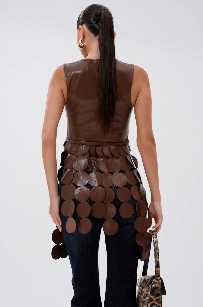 LIGHTS FLASHING FAUX LEATHER TOP sold by AKIRA product image thumbnail 5