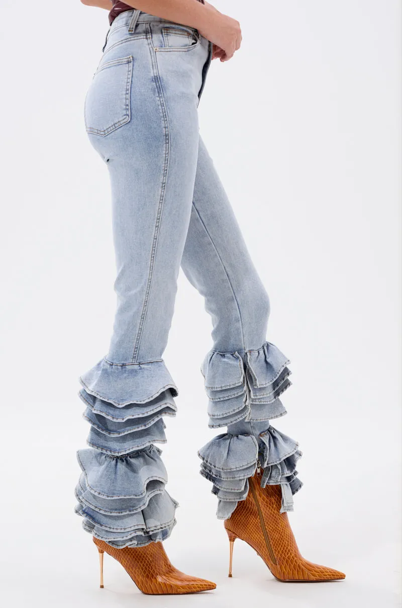 NOT ENOUGH RUFFLE DENIM sold by AKIRA product image thumbnail 4