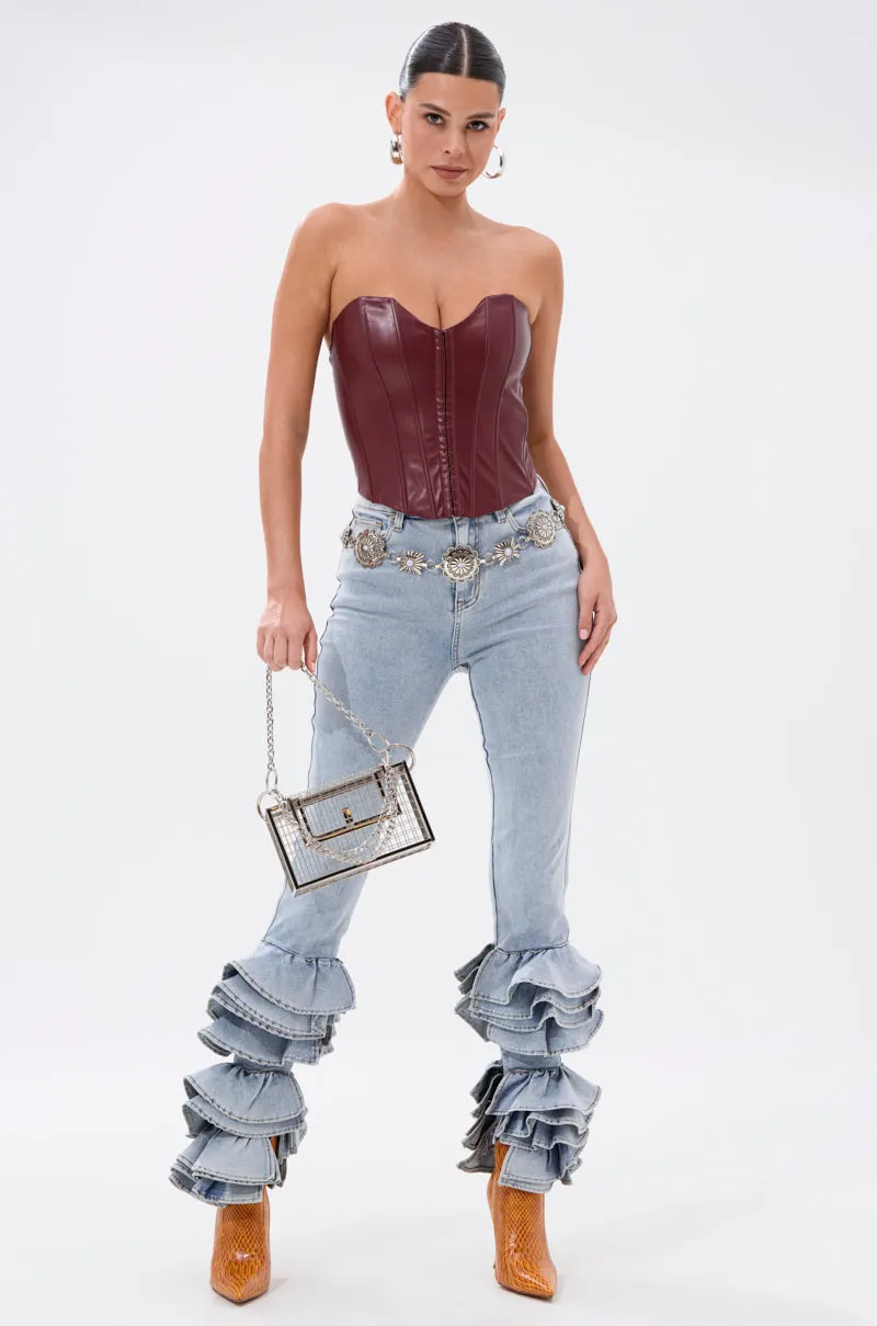 NOT ENOUGH RUFFLE DENIM sold by AKIRA product image thumbnail 2