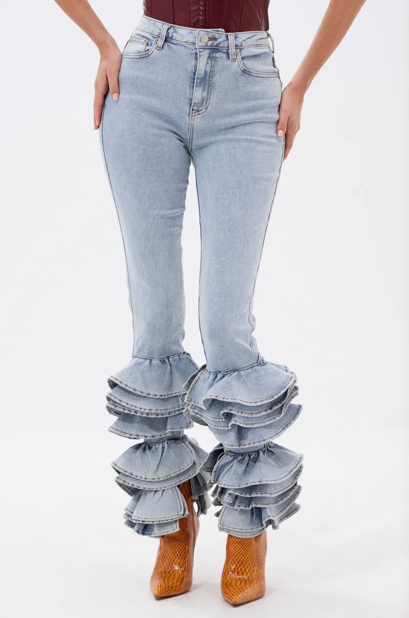 NOT ENOUGH RUFFLE DENIM sold by AKIRA product image thumbnail 3