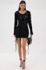 RUN THIS TOWN LACE UP MINI DRESS sold by AKIRA