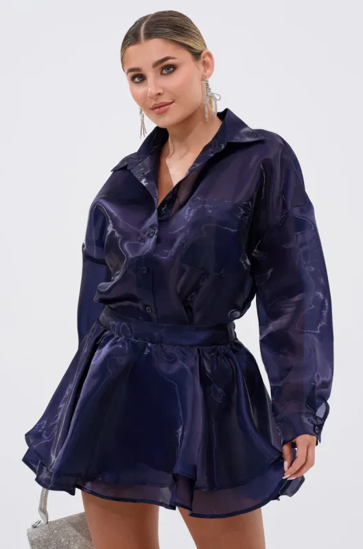 CRAZY IN LOVE BUTTON DOWN BLOUSE sold by AKIRA