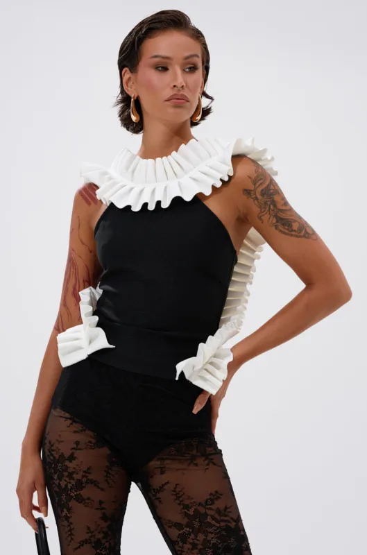 BAROQUE MOCK NECK TOP sold by AKIRA