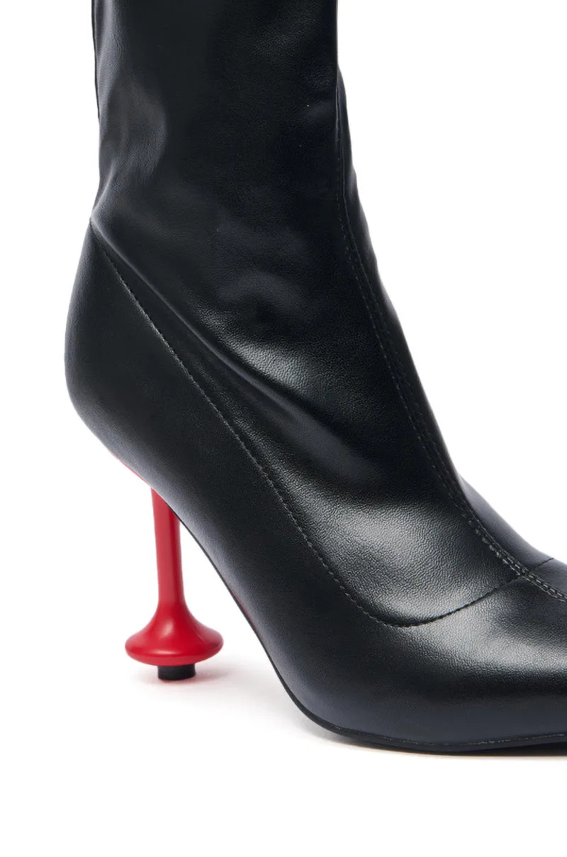 AZALEA WANG FABBRI BLACK BOOTIE WITH RED HEEL sold by AKIRA product image thumbnail 5