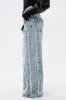 WHO KNOWS DISTRESSED WIDE LEG DENIM sold by AKIRA