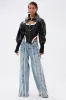 WHO KNOWS DISTRESSED WIDE LEG DENIM sold by AKIRA