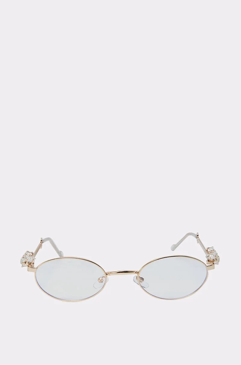 PIERCED VIBES CLEAR GLASSES sold by AKIRA