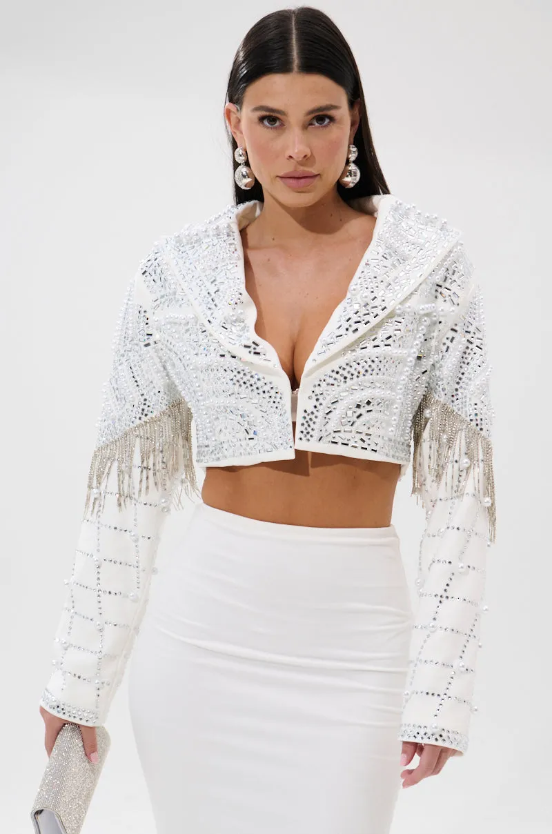 DIRTY MARTINI EMBELLISHED BLAZER IN WHITE sold by AKIRA product image thumbnail 4