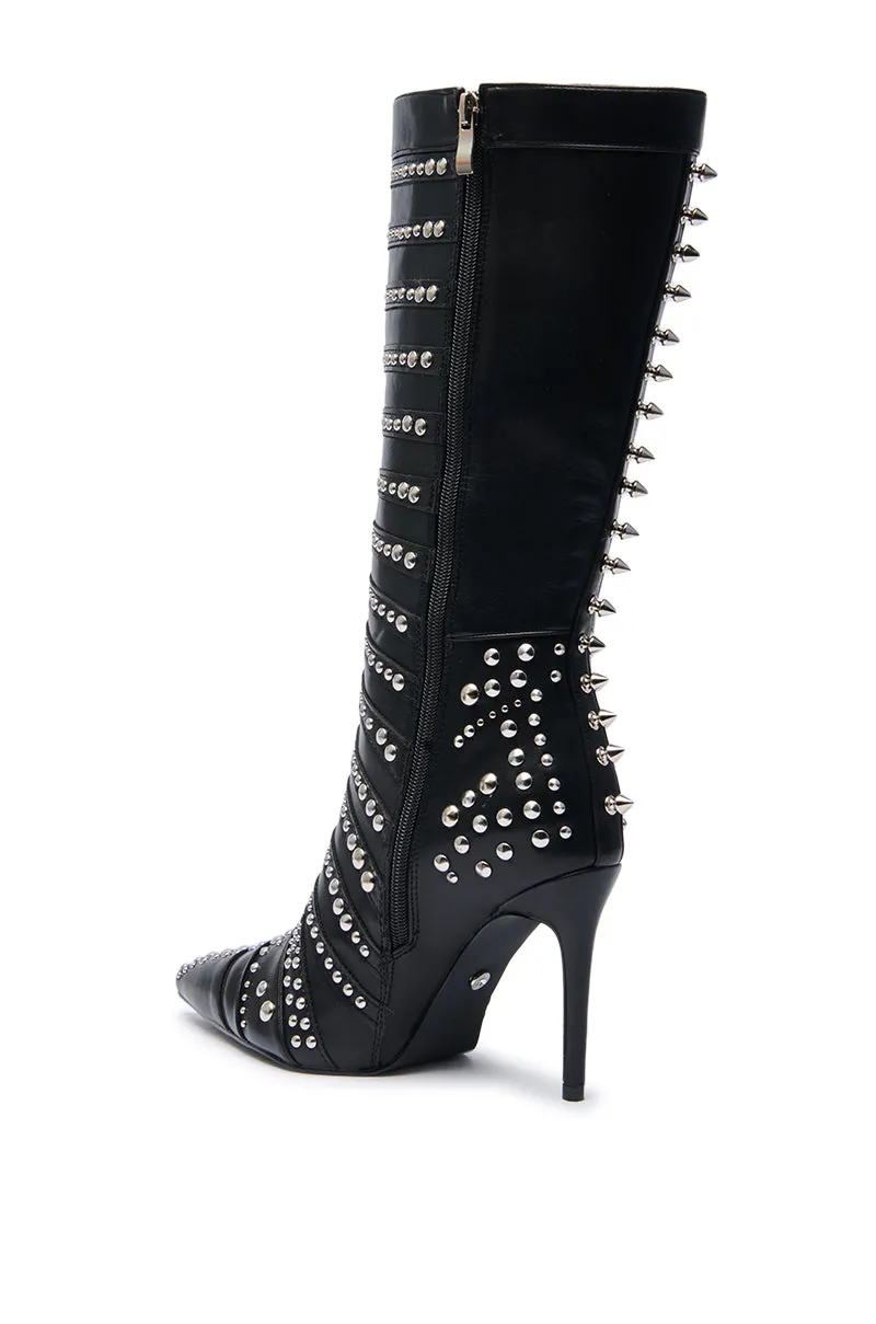 AZALEA WANG ZOX BLACK RHINESTONE AND STUDDED BLACK BOOTIE sold by AKIRA product image thumbnail 4