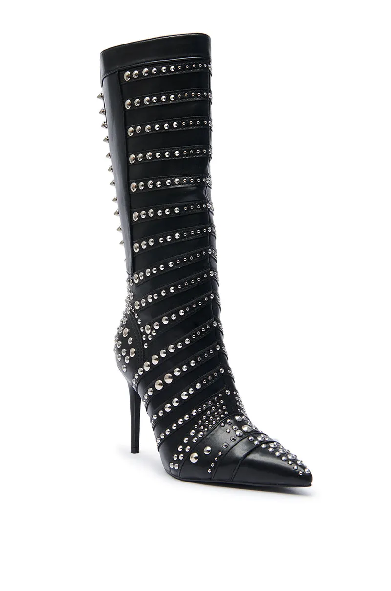 AZALEA WANG ZOX BLACK RHINESTONE AND STUDDED BLACK BOOTIE sold by AKIRA product image thumbnail 3