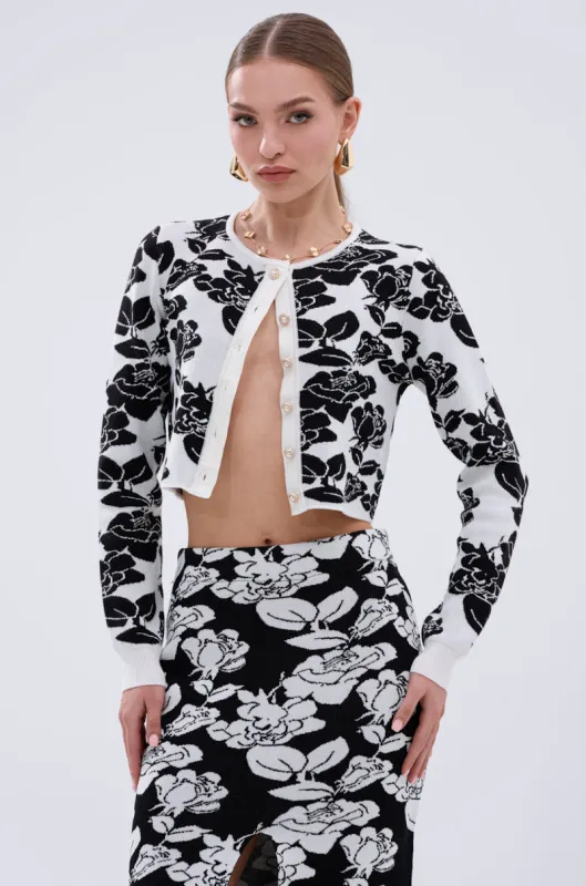 BLACK ROSE PETAL CARDIGAN sold by AKIRA