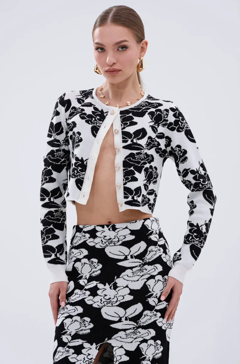 BLACK ROSE PETAL CARDIGAN sold by AKIRA