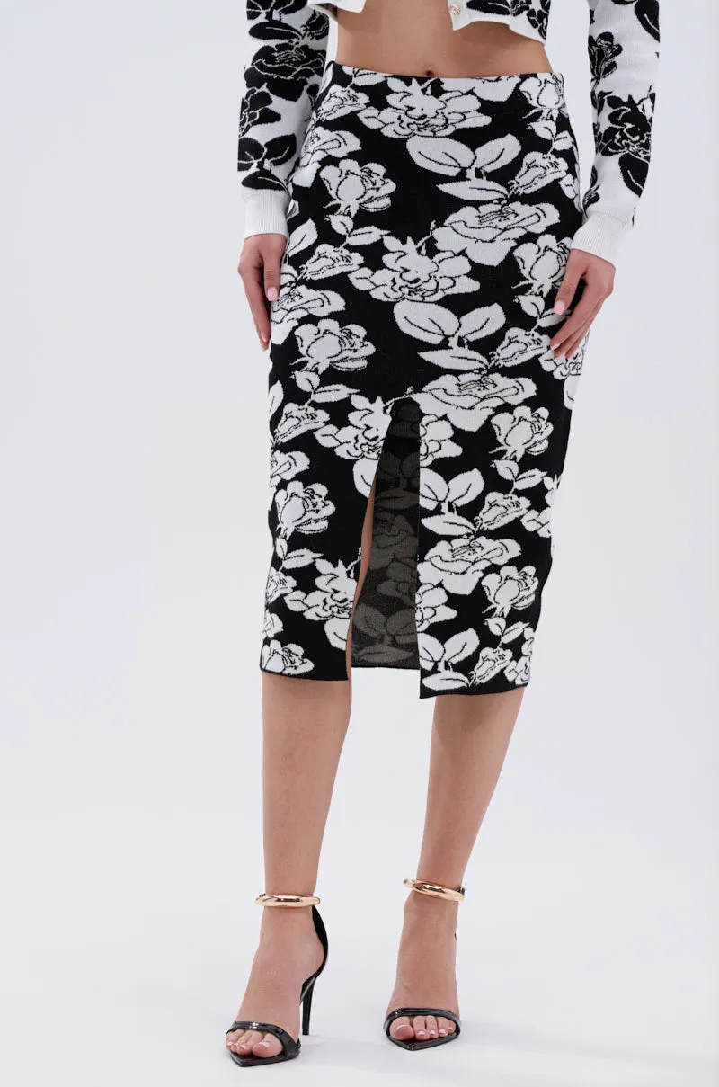 BLACK ROSE PETAL MIDI SKIRT sold by AKIRA product image thumbnail 3