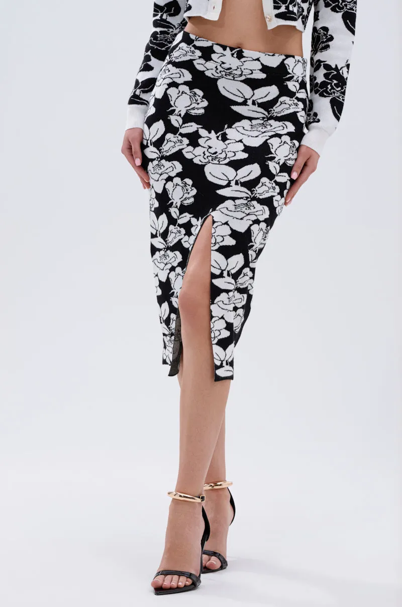 BLACK ROSE PETAL MIDI SKIRT sold by AKIRA product image thumbnail 2