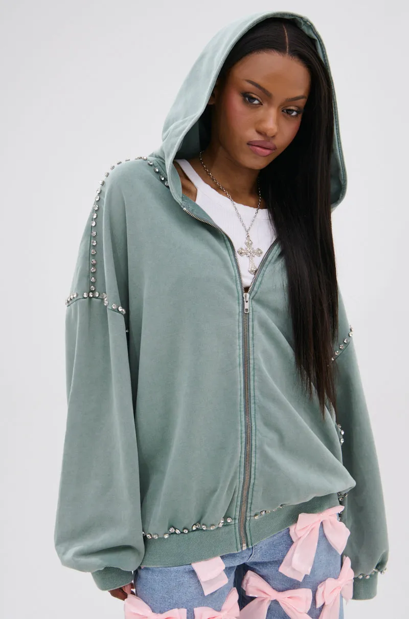 HAND MADE ZIP UP SWEATSHIRT sold by AKIRA product image thumbnail 2