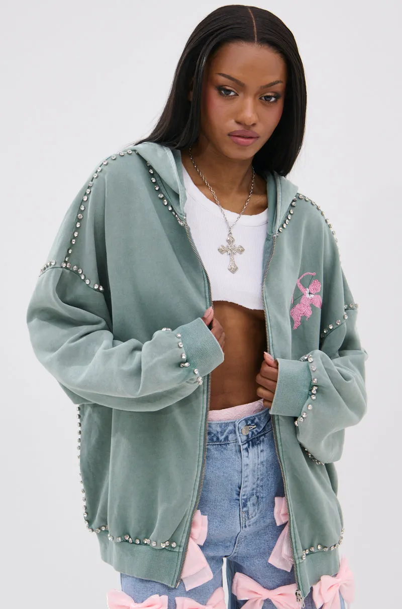 HAND MADE ZIP UP SWEATSHIRT sold by AKIRA product image thumbnail 3