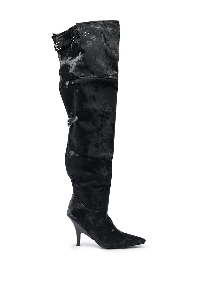 AZALEA WANG BACKER BLACK SHINE OVER THE KNEE BOOT sold by AKIRA product image thumbnail 2