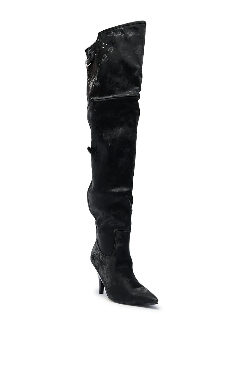 AZALEA WANG BACKER BLACK SHINE OVER THE KNEE BOOT sold by AKIRA product image thumbnail 3