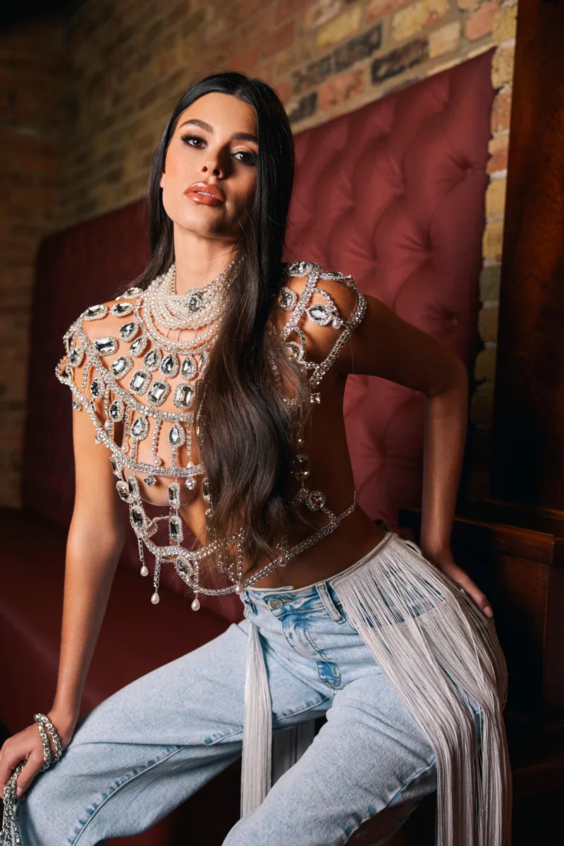 RUBY QUEEN RHINESTONE BLOUSE sold by AKIRA