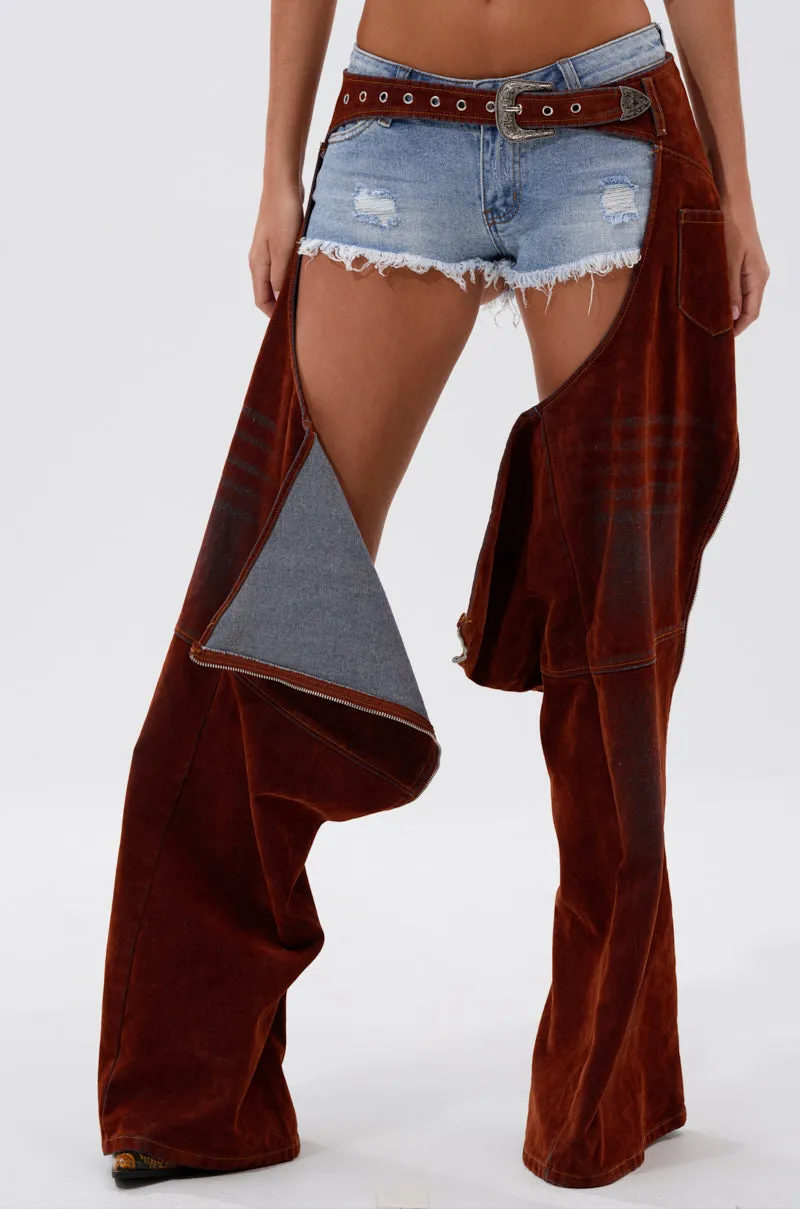 INCREDIBLE VELVET DENIM CHAPS sold by AKIRA product image thumbnail 5