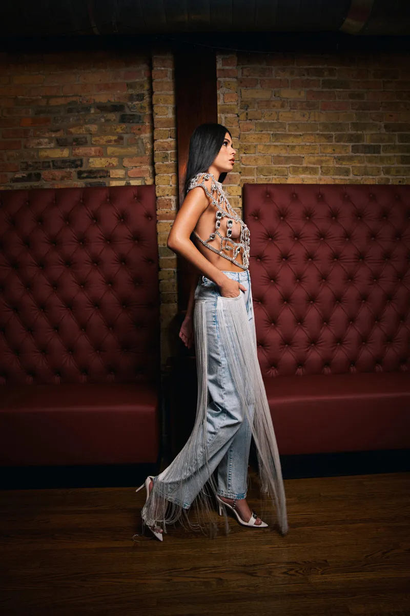 FLYING AWAY FRINGE DENIM sold by AKIRA product image thumbnail 2