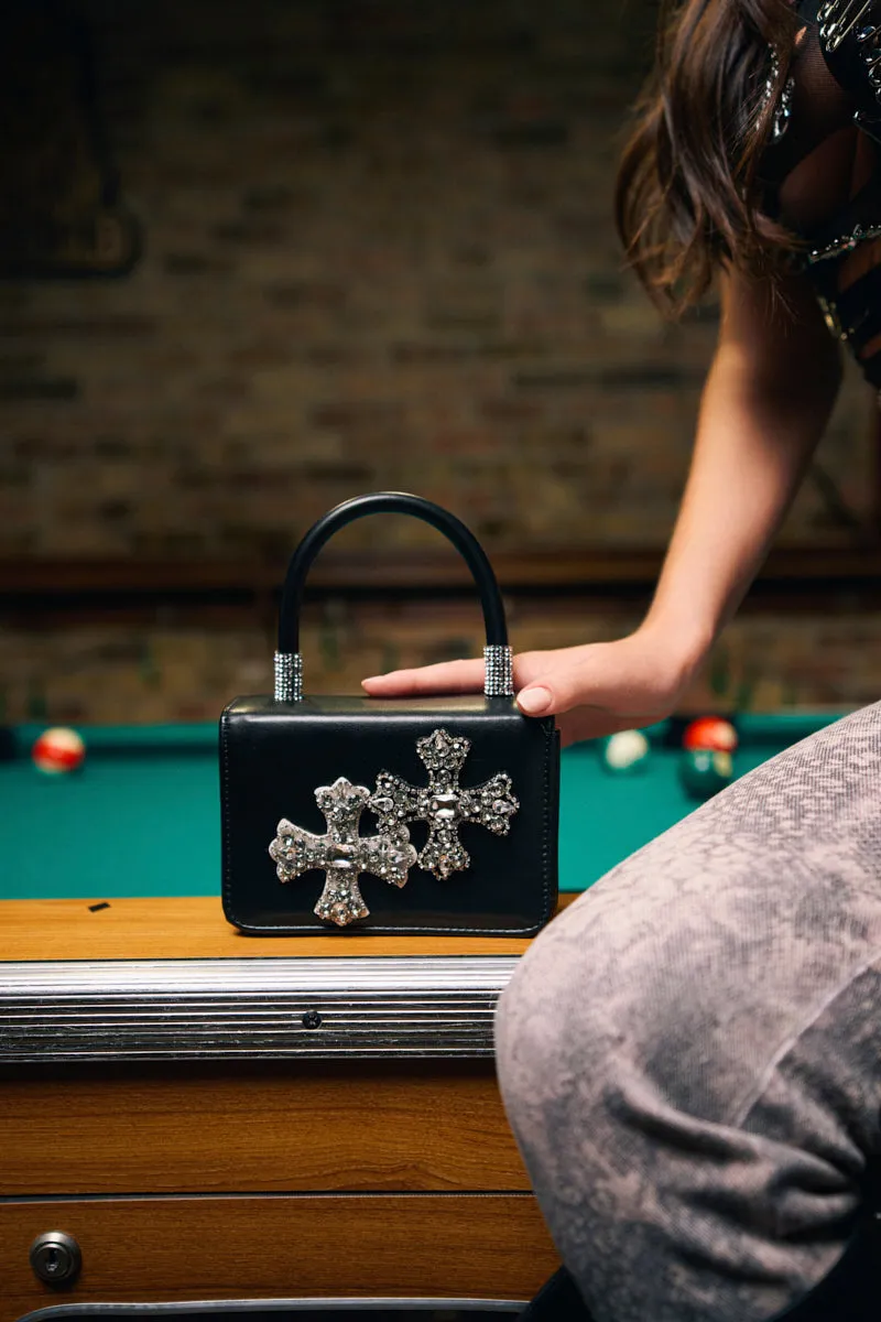 EVERYTHING CHROME PATCH PURSE sold by AKIRA