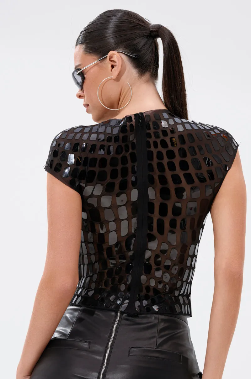 SEE THROUGH ME MESH TEE sold by AKIRA product image thumbnail 4