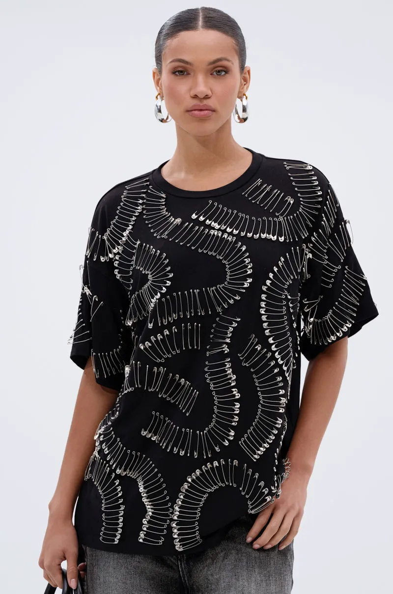 SAFE AND SOUND OVERSIZED TEE sold by AKIRA