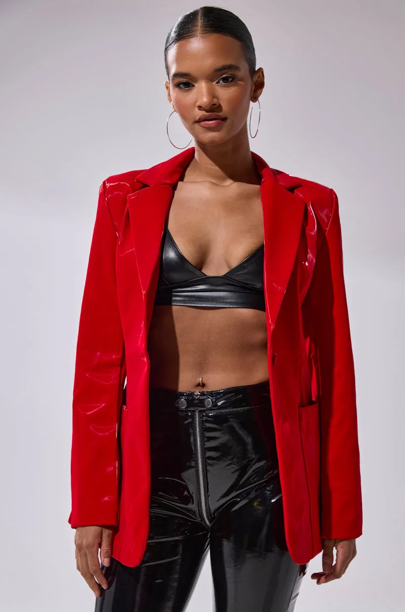 TOO SLICK LIQUID VELVET BLAZER sold by AKIRA product image thumbnail 5