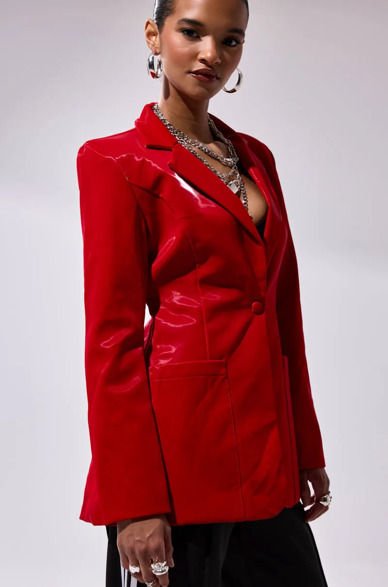 TOO SLICK LIQUID VELVET BLAZER sold by AKIRA