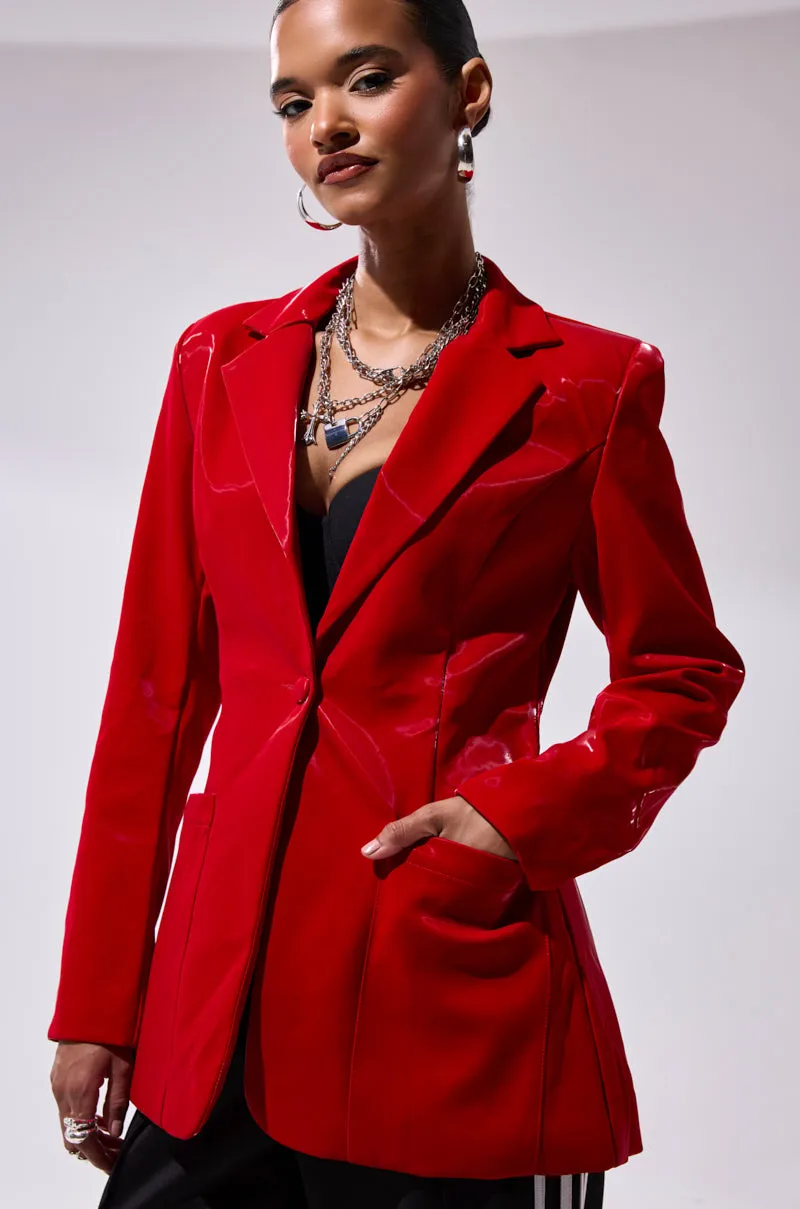 TOO SLICK LIQUID VELVET BLAZER sold by AKIRA product image thumbnail 2