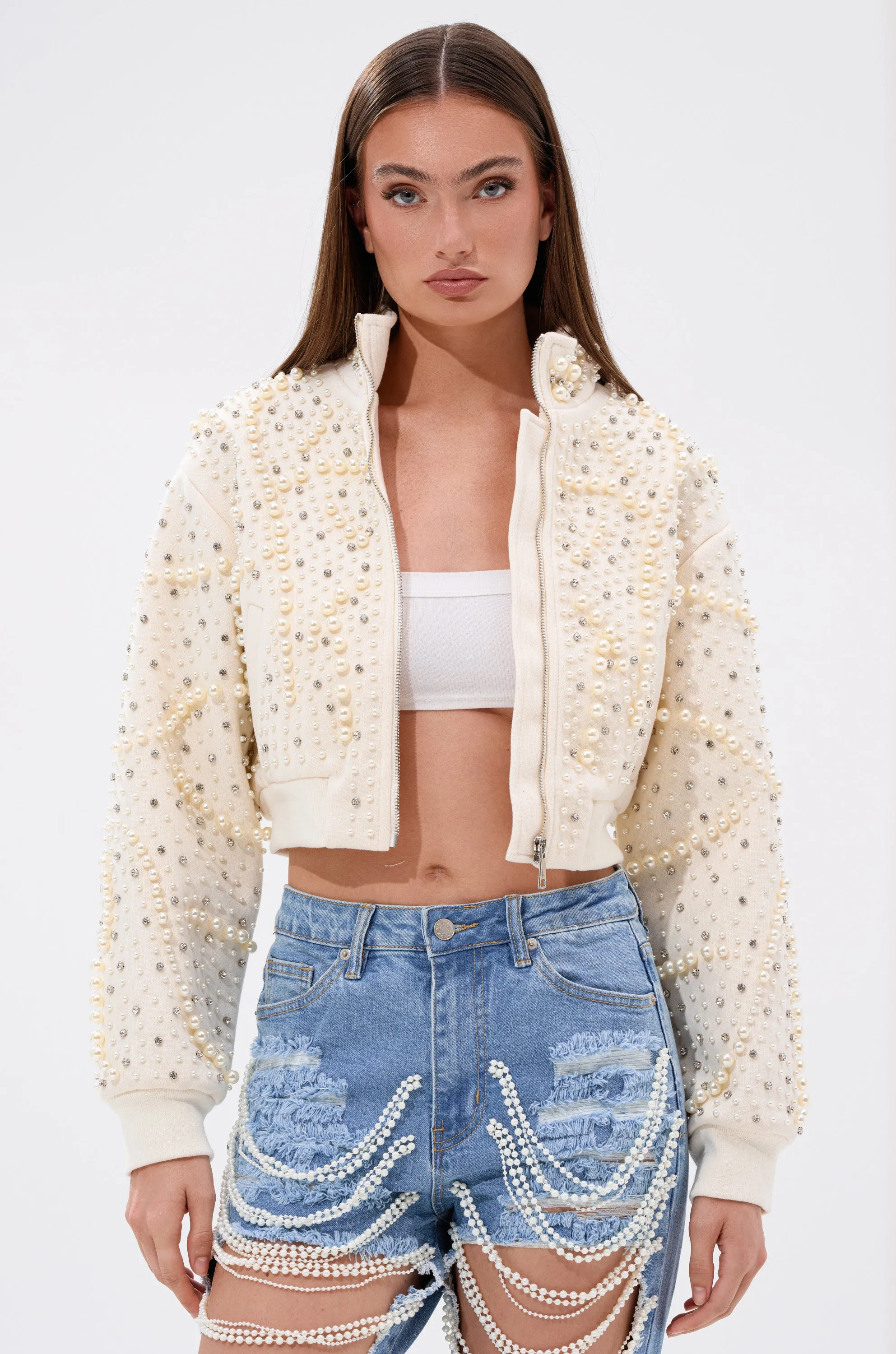 GOODIE TWO SHOES EMBELLISHED BOMBER sold by AKIRA product image thumbnail 4