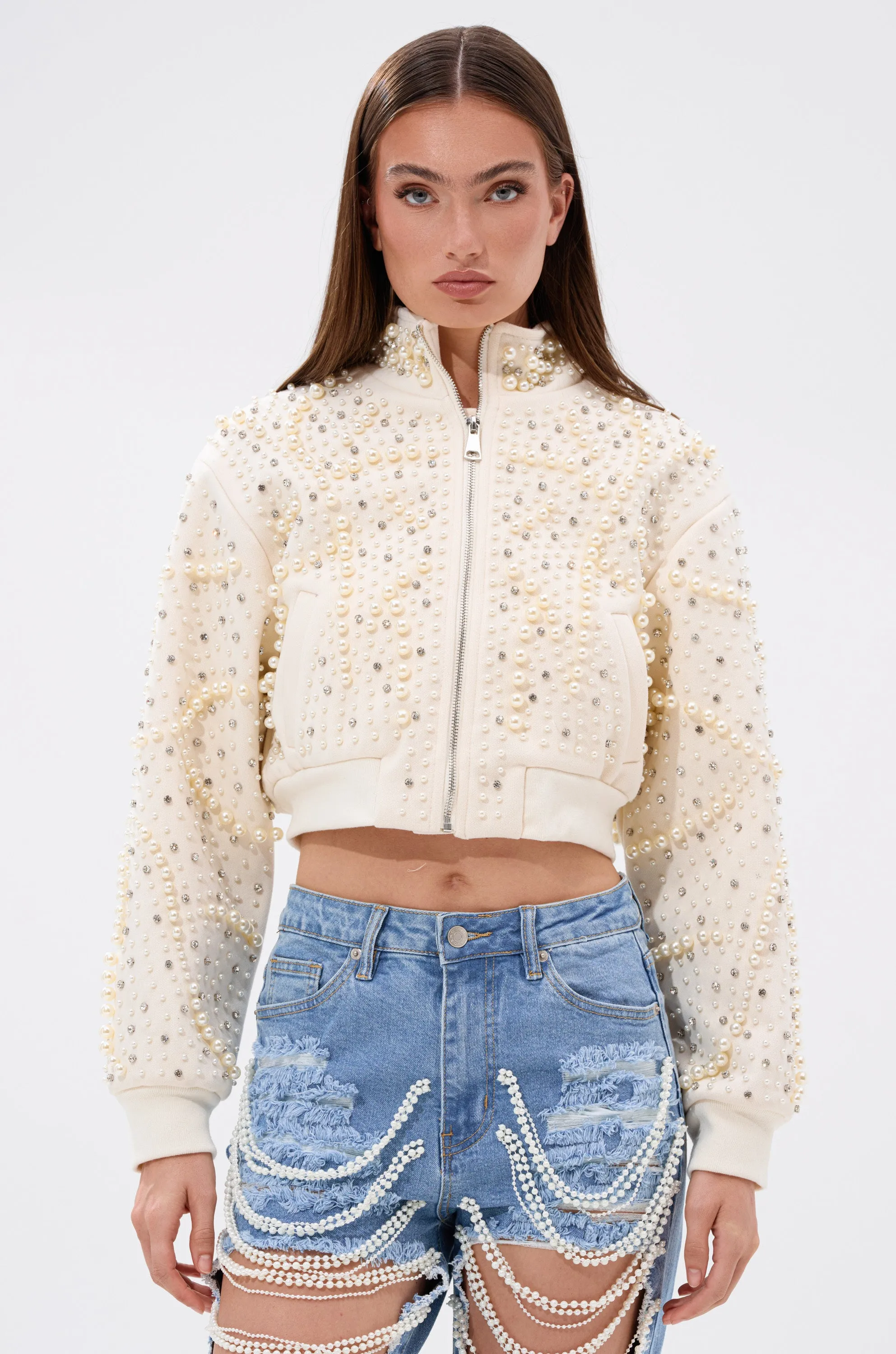 GOODIE TWO SHOES EMBELLISHED BOMBER sold by AKIRA product image thumbnail 2