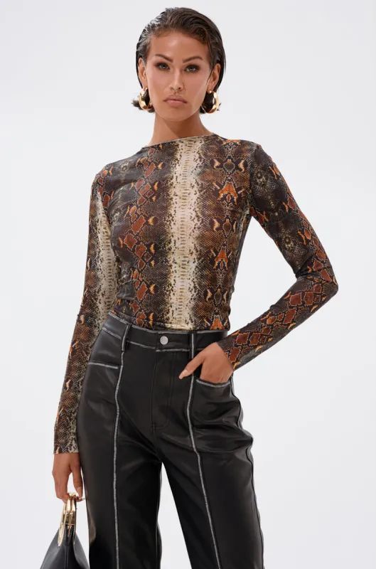 SNAKE VIBES MESH TOP sold by AKIRA