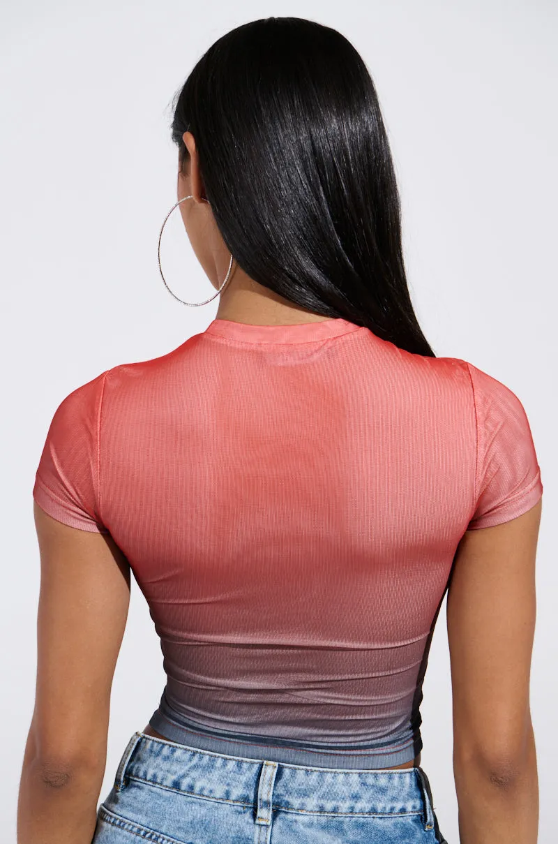 DID IT AGAIN OMBRE MESH TSHIRT sold by AKIRA product image thumbnail 3