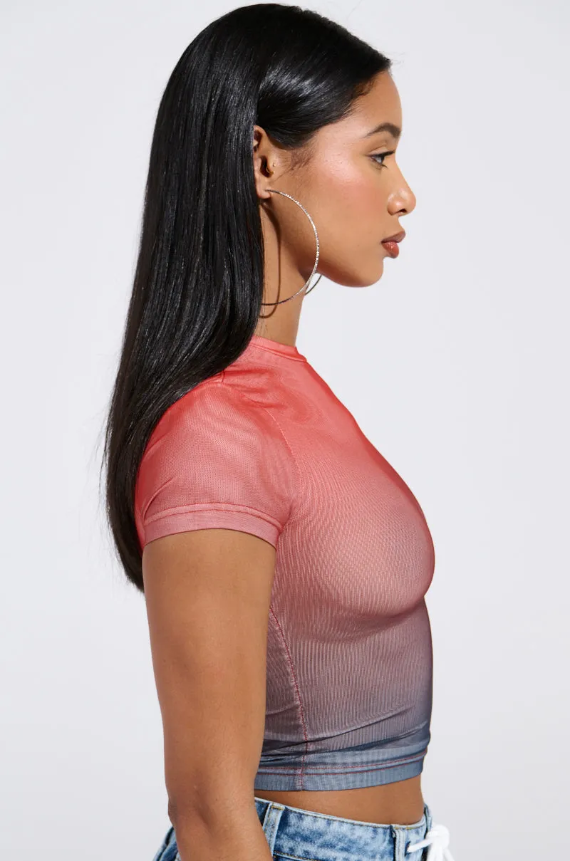 DID IT AGAIN OMBRE MESH TSHIRT sold by AKIRA product image thumbnail 2