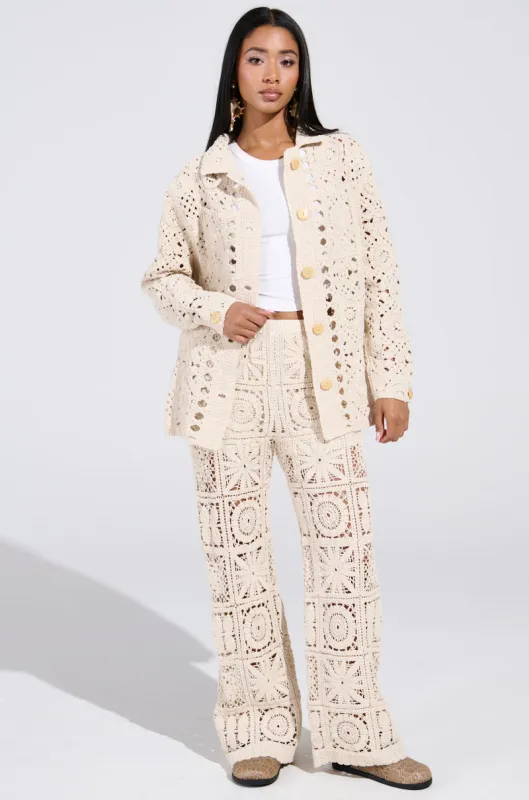 CROCHET KNIT PANT sold by AKIRA