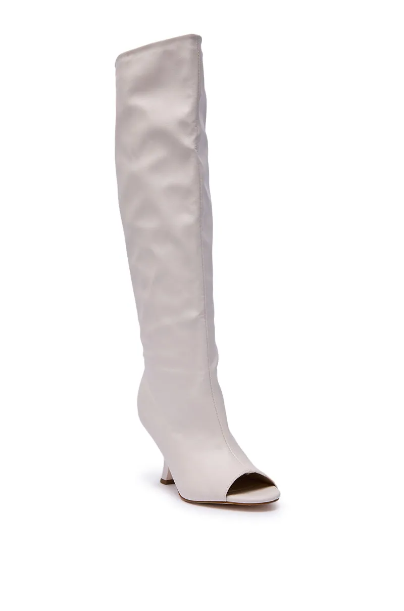 AZALEA WANG SIZANI WHITE WEDGE SLOUCHY BOOT sold by AKIRA product image thumbnail 5